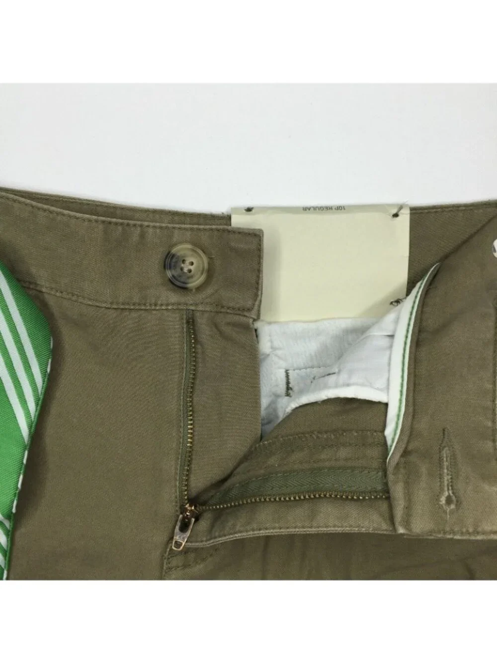 Liz Claiborne Petite Olive Green Tie Sloane Wide Leg WDPUB837 Size 10P Regular